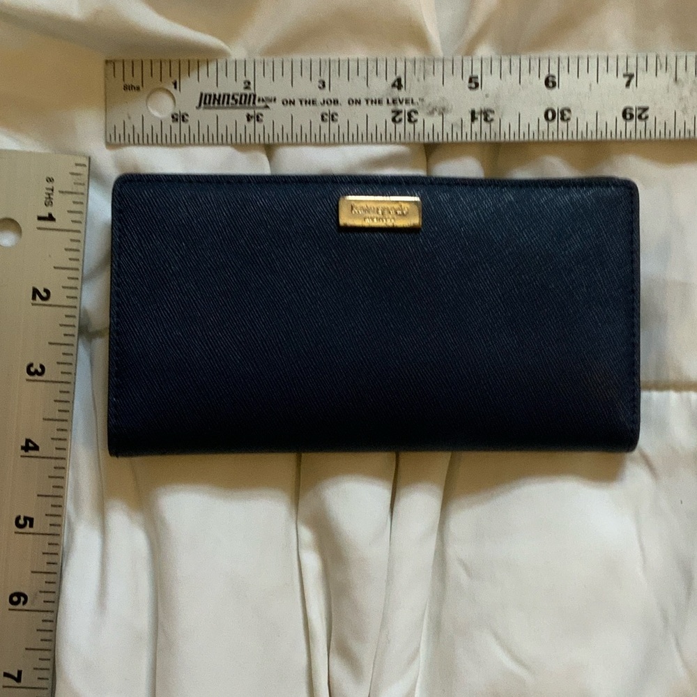 Kate Spade Midnight Blue Wallet with Gold Accent